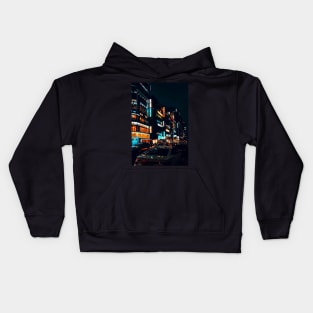 Busy Nights (Orange and Teal edition) Kids Hoodie